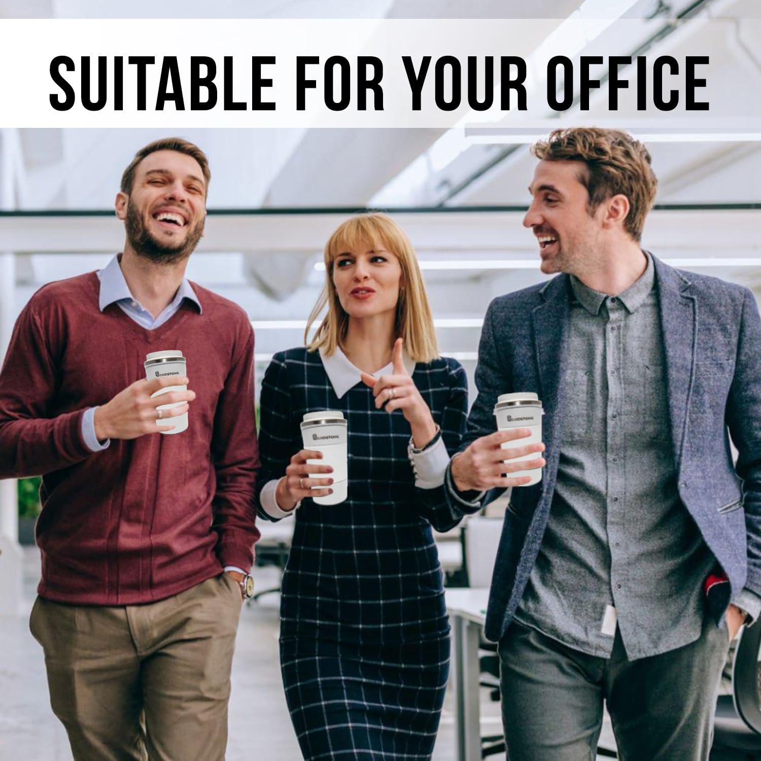 SANDSTONE Travel Vacuum Mug and Insulated Coffee Mug 500ml - Keeps Beverages Hot and Cold for 8 Hours - Stores All Kinds of Beve